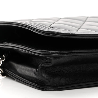 Chanel Lambskin Quilted Boy Wallet On Chain WOC Black 10 of 12