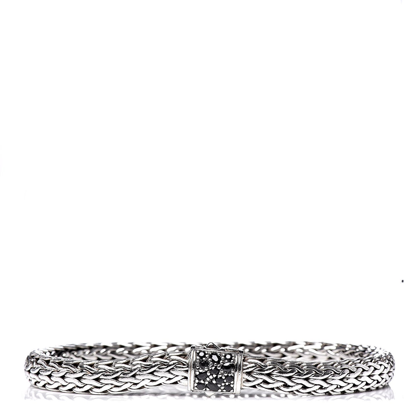 Sterling Silver Black Sapphire 7mm Classic Chain Bracelet M