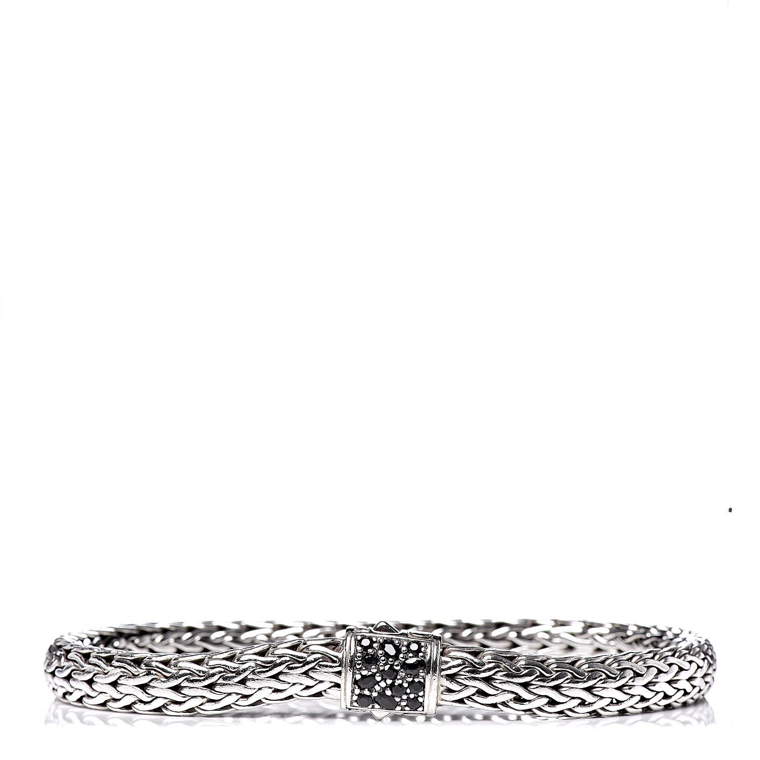 John Hardy Sterling Silver Black Sapphire 7mm Classic Chain Bracelet M 1 of 5
