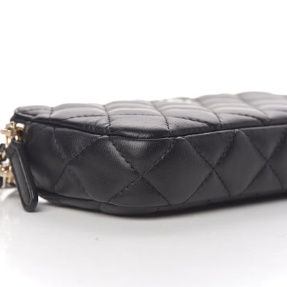 Chanel Lambskin Quilted Small Clutch With Chain Black 9 of 12