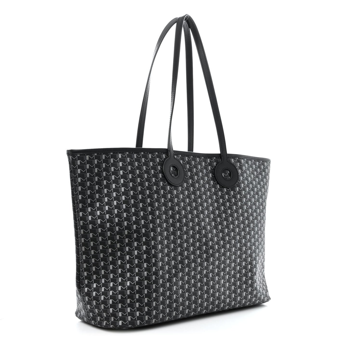 Grained Calfskin Canvas 1920 Oh! Tote Ruban GM Carbon Silver