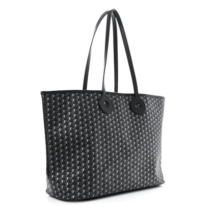 Moynat Grained Calfskin Canvas 1920 Oh! Tote Ruban GM Carbon Silver 3 of 10