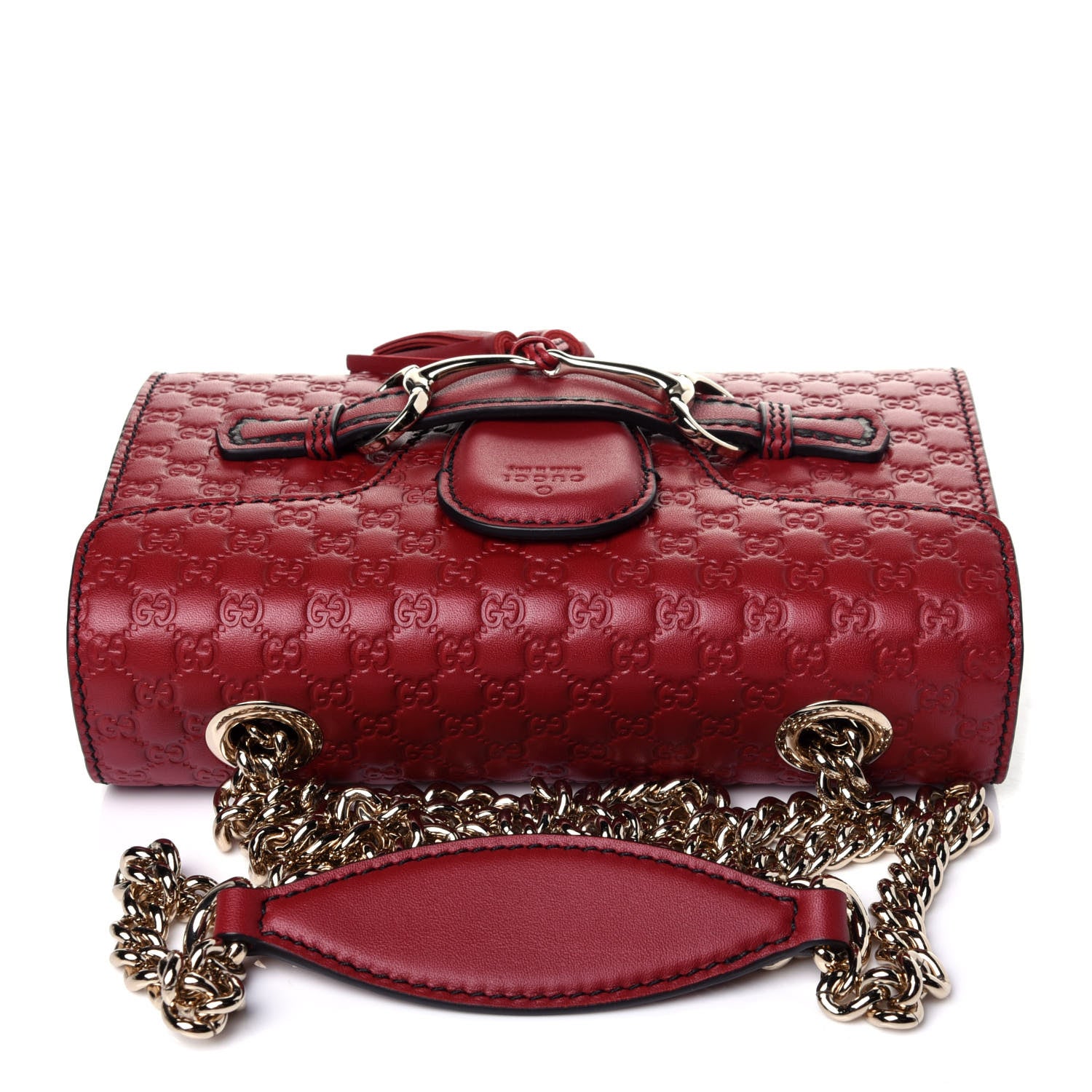 Gucci Soft Microguccissima Mini Emily Chain Shoulder Bag Rosso 11 of 12