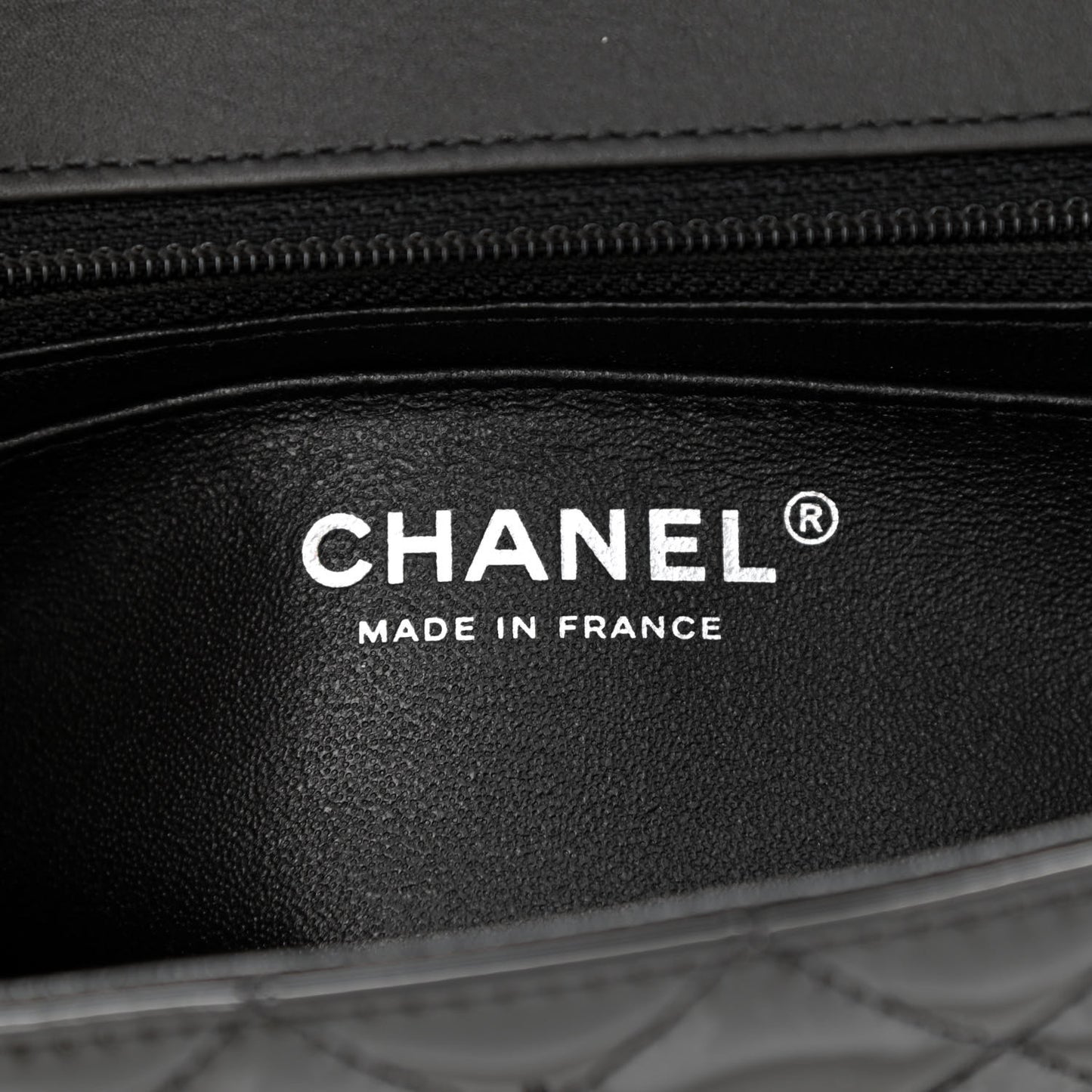 Patent Calfskin Quilted Mini Rectangular Flap So Black