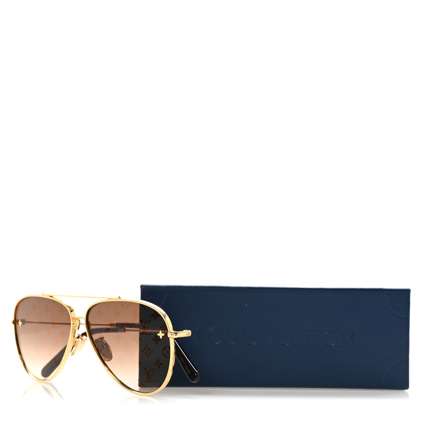 Louis Vuitton Metal The LV Pilot Sunglasses Z1619U Gradient Brown Monogram 8 of 8