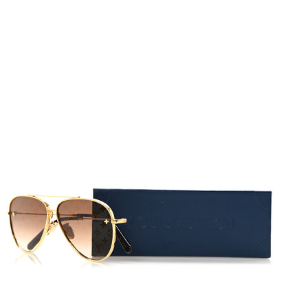Louis Vuitton Metal The LV Pilot Sunglasses Z1619U Gradient Brown Monogram 8 of 8