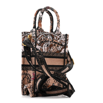 Christian Dior Canvas Jardin Magique Embroidered Mini Book Tote Phone Bag Powder Pink 3 of 12