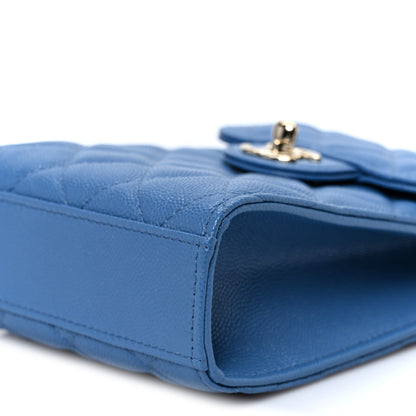Chanel Caviar Quilted Classic Phone Holder Blue 11 of 12