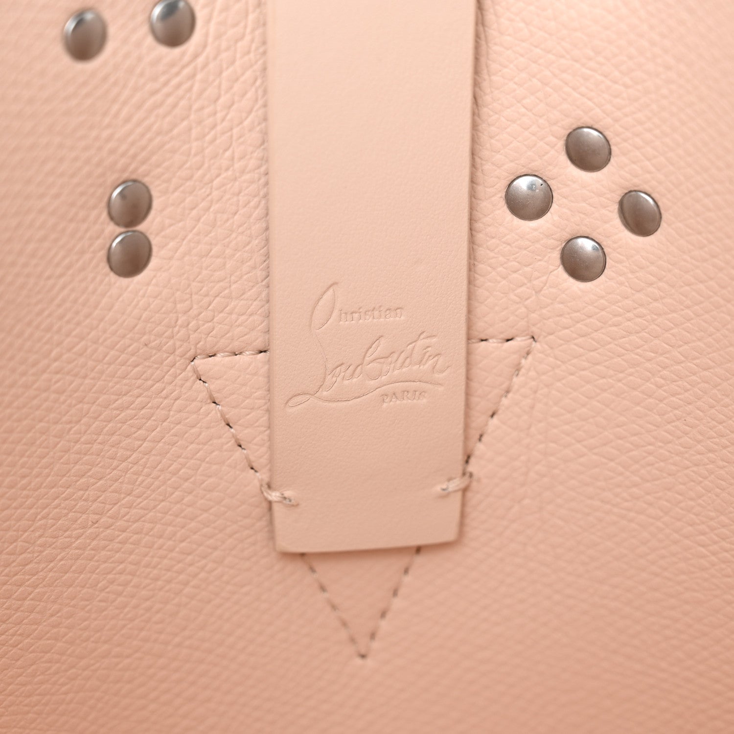 Christian Louboutin Calfskin Spiked Mini Cabachic Mini Bucket Bag Leche 6 of 10