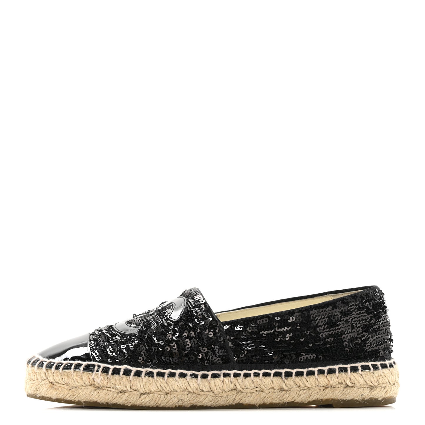 Patent Sequin CC Espadrilles 39 Black