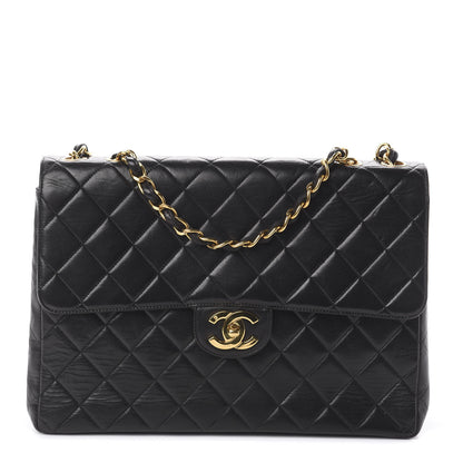 Chanel Lambskin Quilted Jumbo Single Flap Black 1 of 10