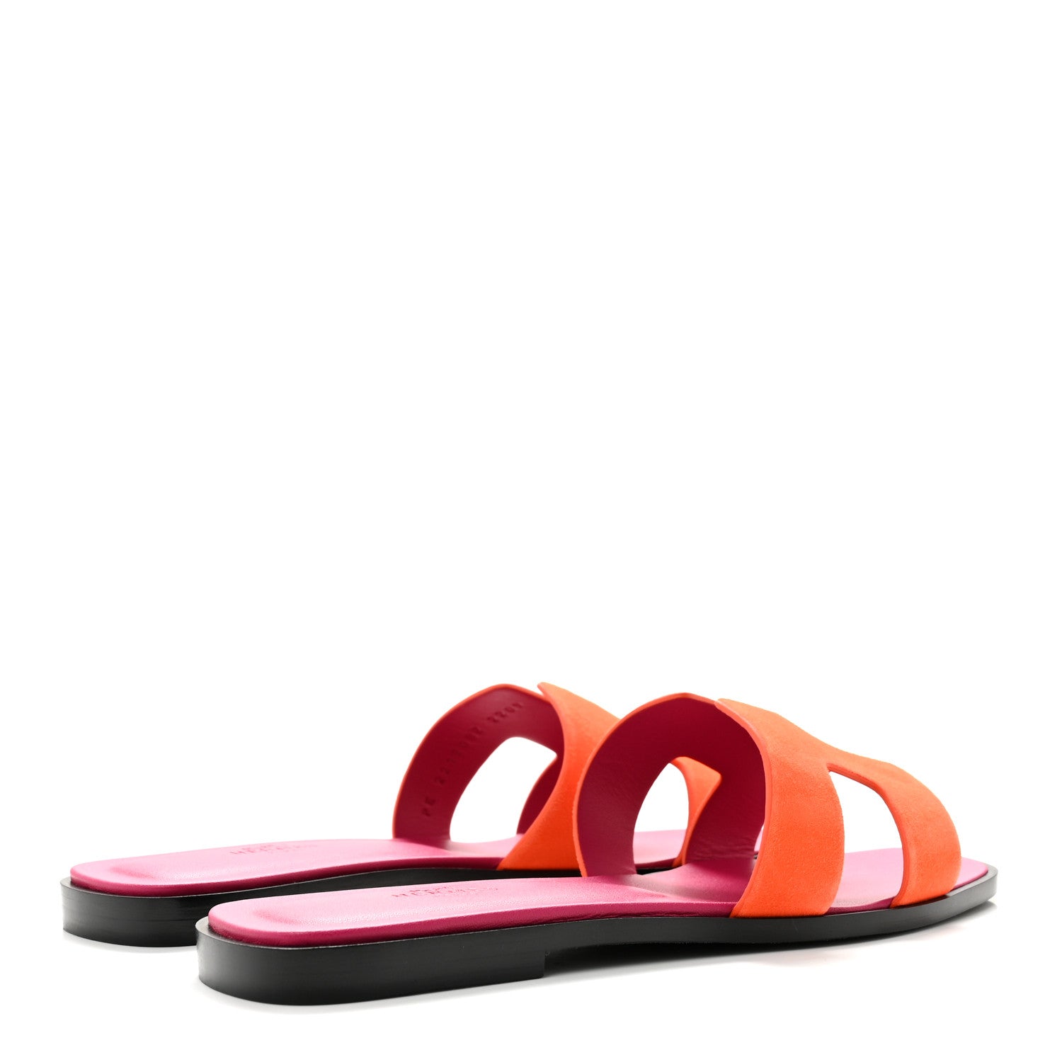 Hermes Suede Goatskin Oran Sandals 39 Orange Synthetique 5 of 10