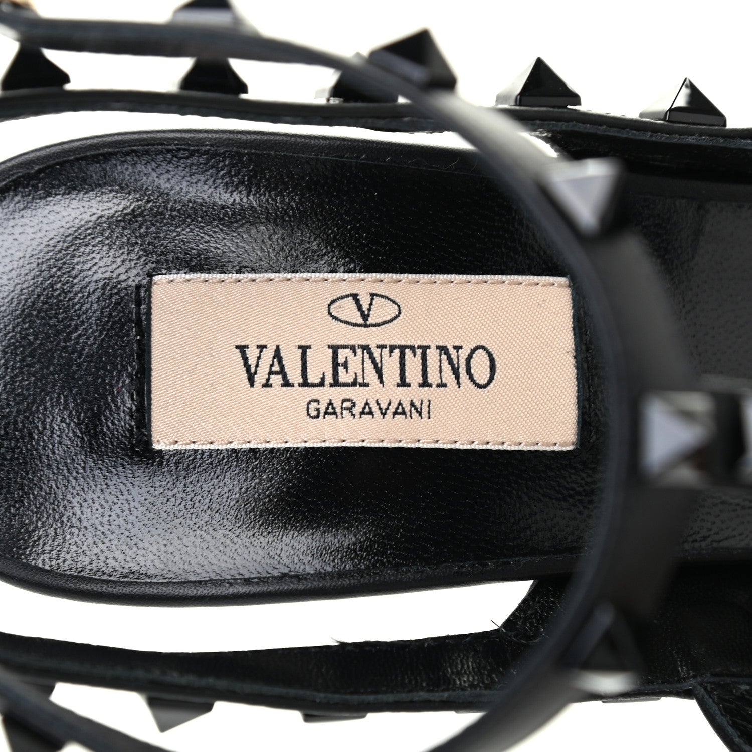 Valentino Garavani Calfskin Lacquered Monochrome Rockstud Ankle Strap 100mm Pumps 40 Black 7 of 8