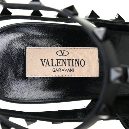 Valentino Garavani Calfskin Lacquered Monochrome Rockstud Ankle Strap 100mm Pumps 40 Black 7 of 8