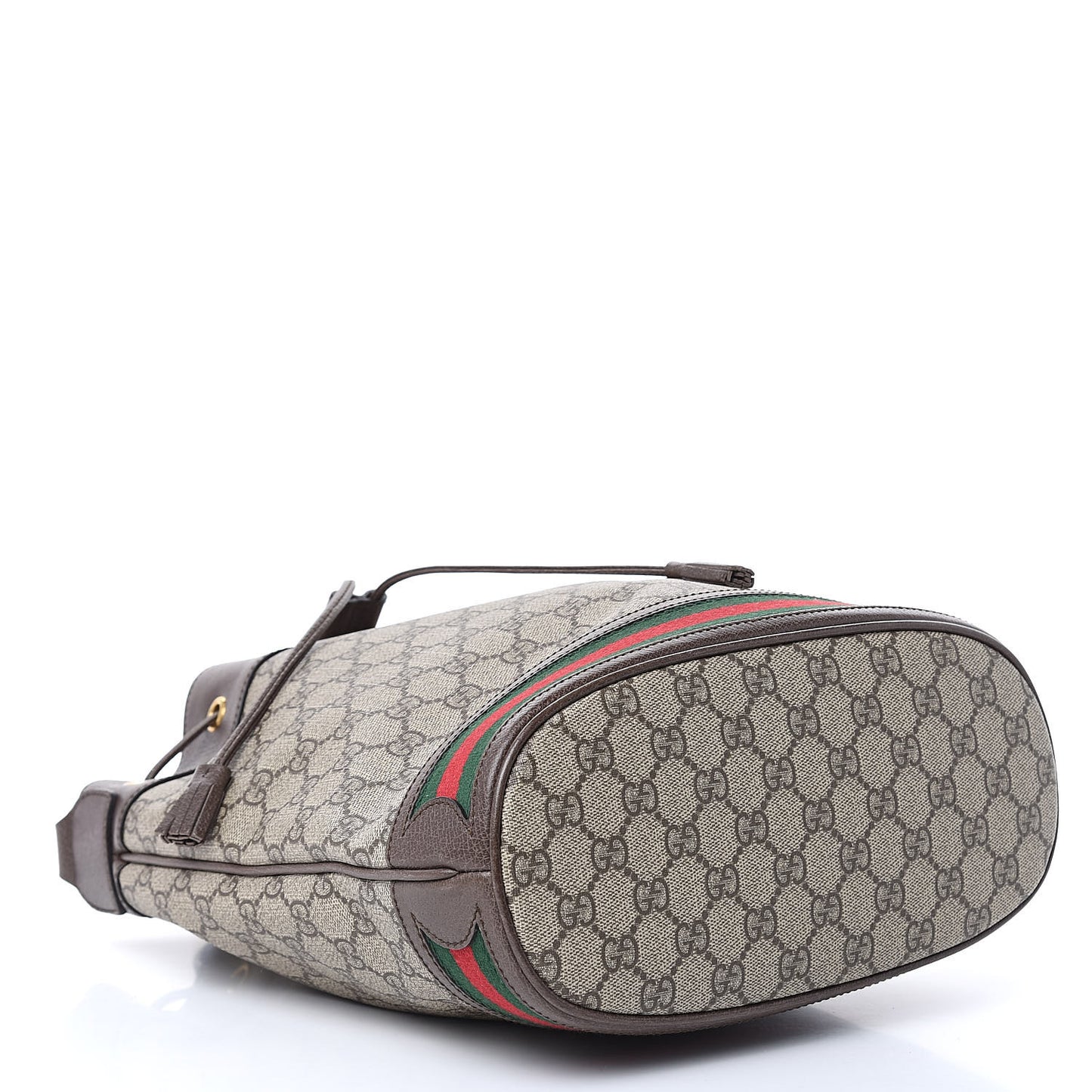 GG Supreme Monogram Web Ophidia Bucket Bag Brown