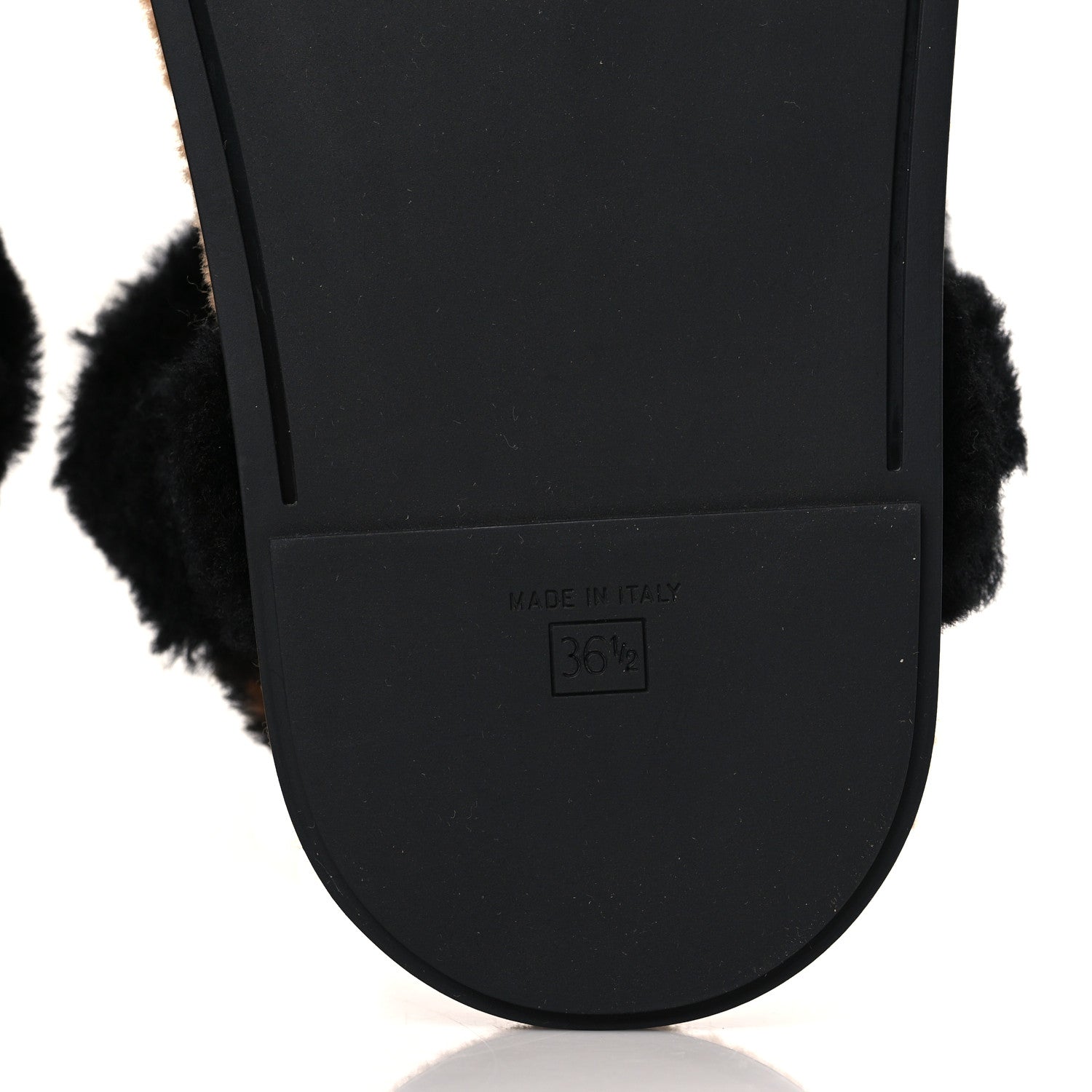 Fendi Shearling FF Fendi Feel Sandals 36.5 Tobacco Black 6 of 7