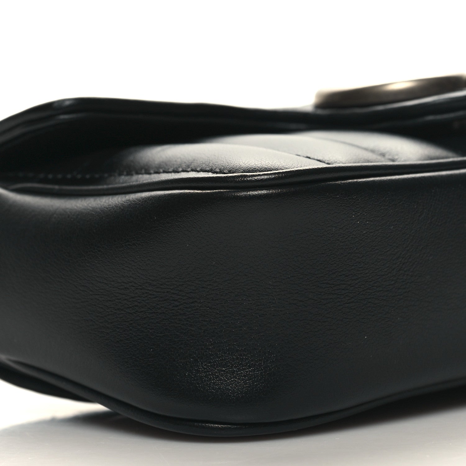 Gucci Calfskin Matelasse Aria Super Mini GG Marmont Shoulder Bag Black 9 of 10