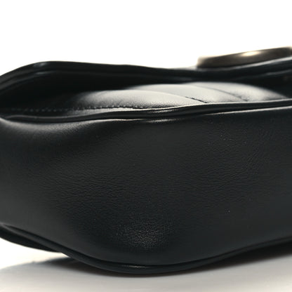 Gucci Calfskin Matelasse Aria Super Mini GG Marmont Shoulder Bag Black 9 of 10