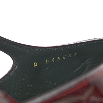 Chanel Patent Calfskin Crocodile Embossed Ballerina Flats 38.5 Dark Burgundy Black 9 of 10