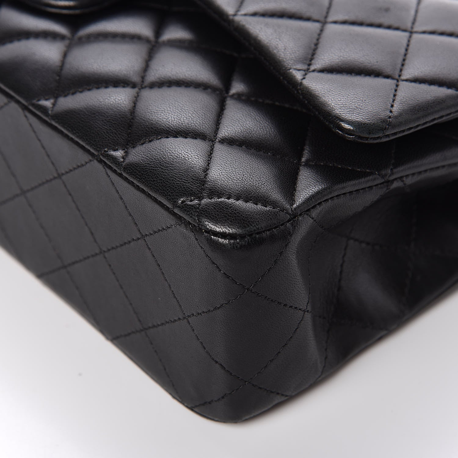Chanel Lambskin Quilted Medium Double Flap Black 12 of 16