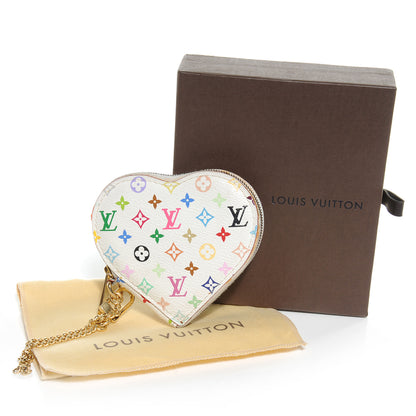 Louis Vuitton Monogram Multicolor Coeur Heart Coin Purse White 5 of 8