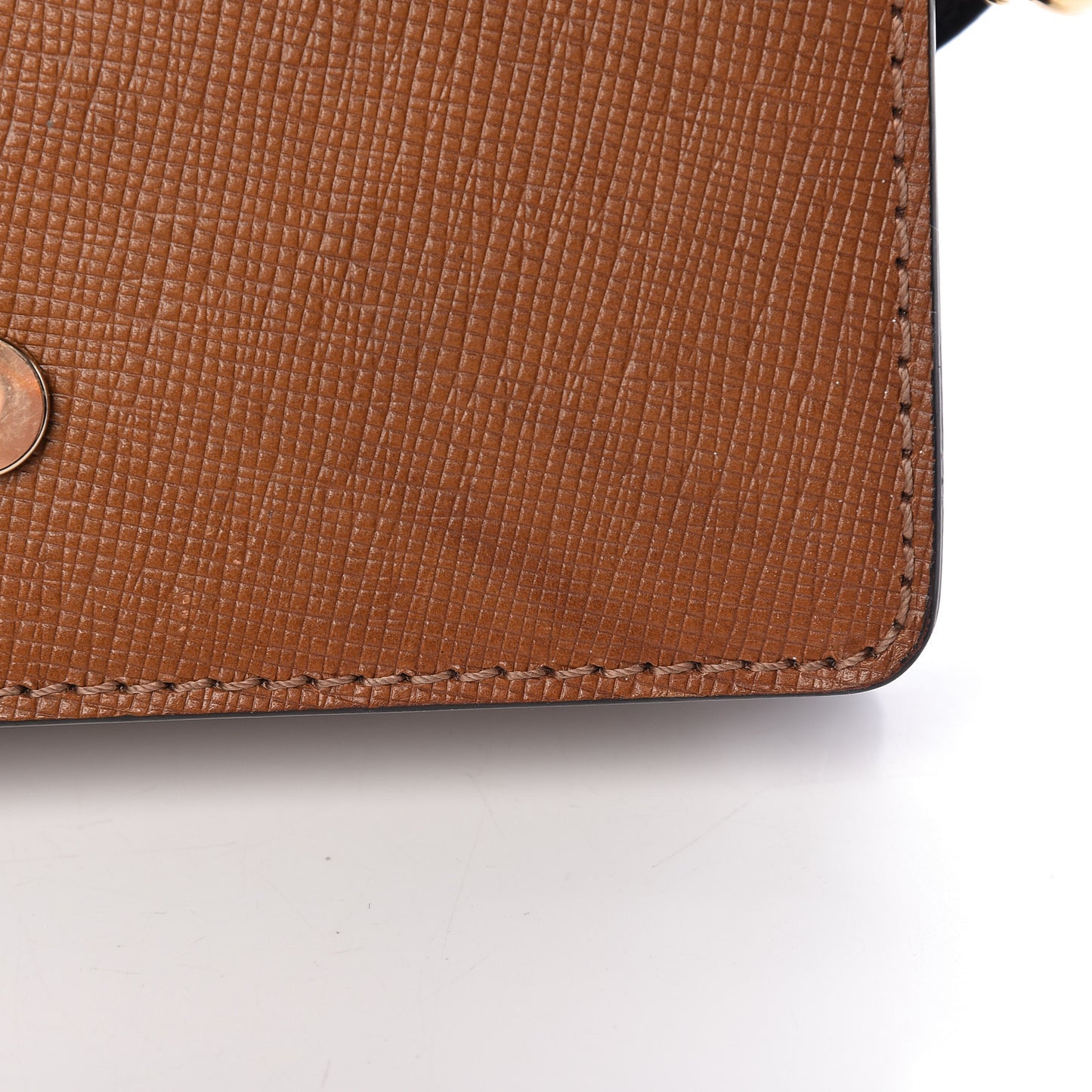 Grainy Calfskin House Check Small Buckle Bag Brown