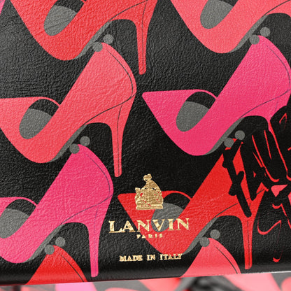 Lanvin Calfskin Shoe Printed Small Shopper Black 6 of 10