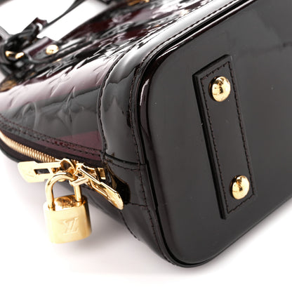 Louis Vuitton Vernis Rayures Alma BB Amarante 10 of 11
