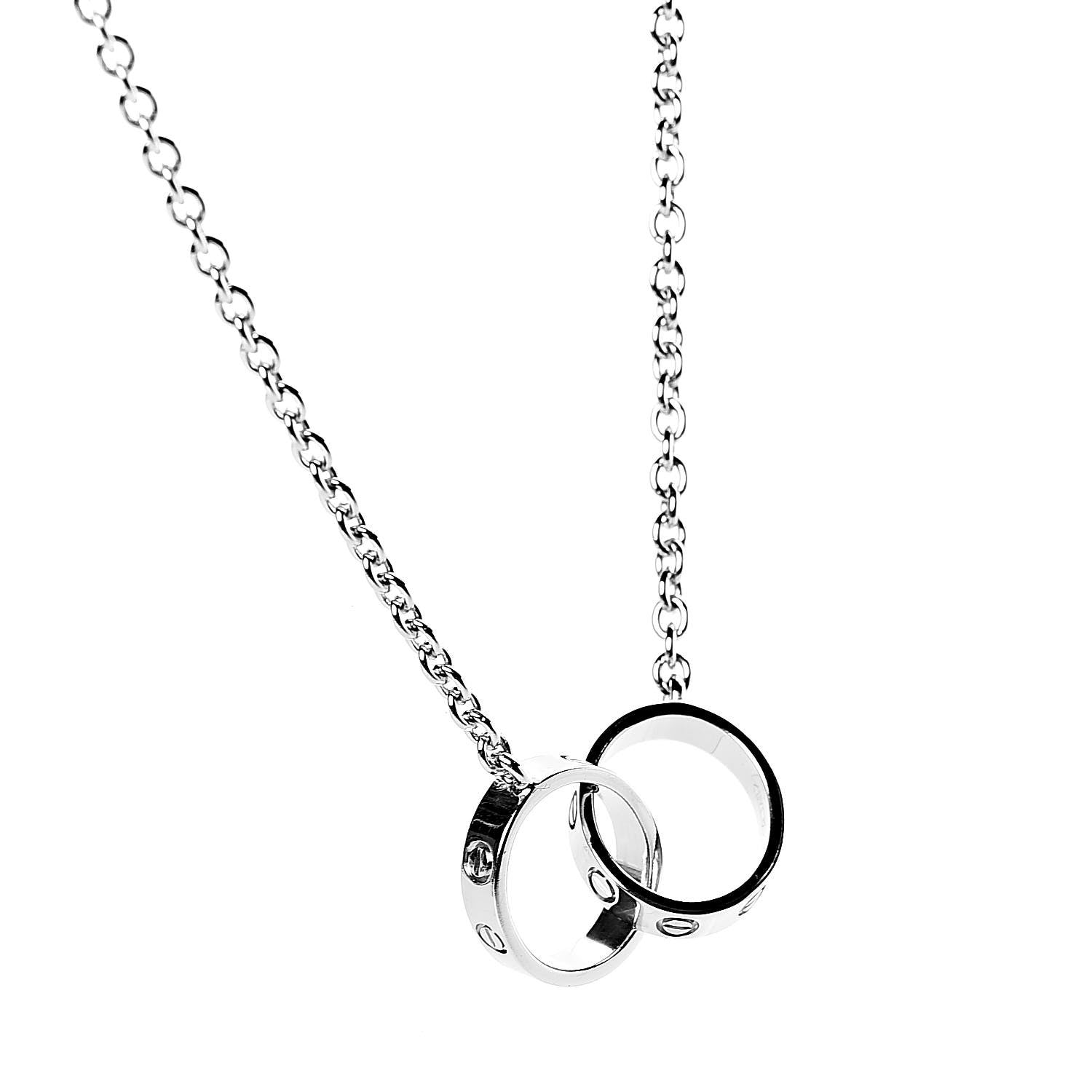 Cartier 18K White Gold Interlocking LOVE Necklace 4 of 6