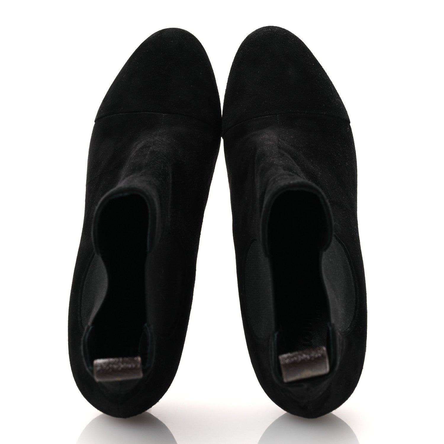 Louis Vuitton Suede Monogram Uniformes Cap Toe Chelsea 75mm Ankle Boots 37.5 Black 2 of 11