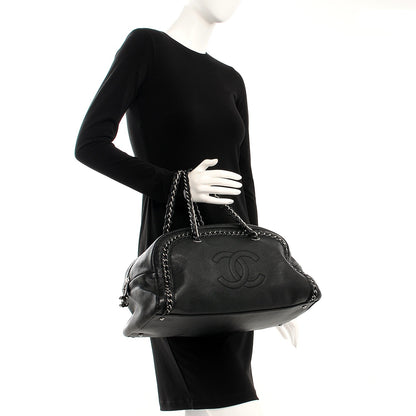 Chanel Deerskin Medium Luxe Ligne Bowler Black 2 of 7