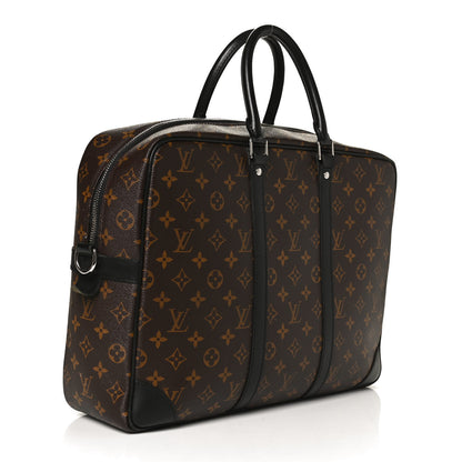 Louis Vuitton Monogram Macassar Porte Documents Voyage Soft Briefcase 3 of 16