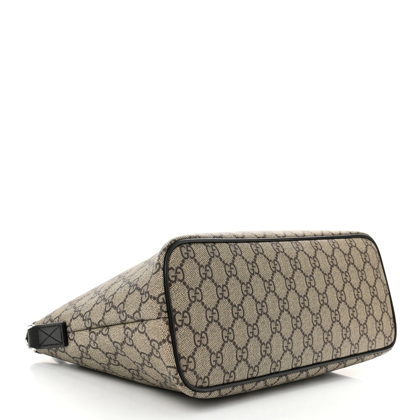 GG Supreme Monogram Small Zippered Tote Dark Brown