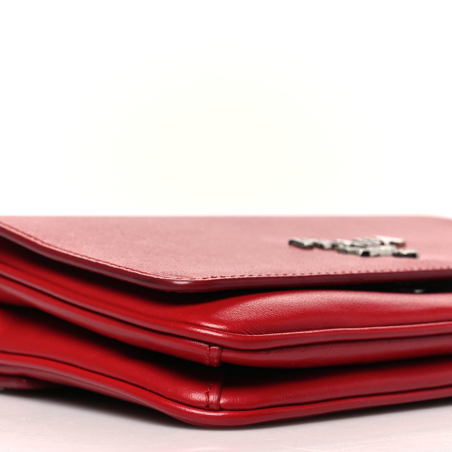 Prada Saffiano Nappa Chain Shoulder Bag Rosso 8 of 9
