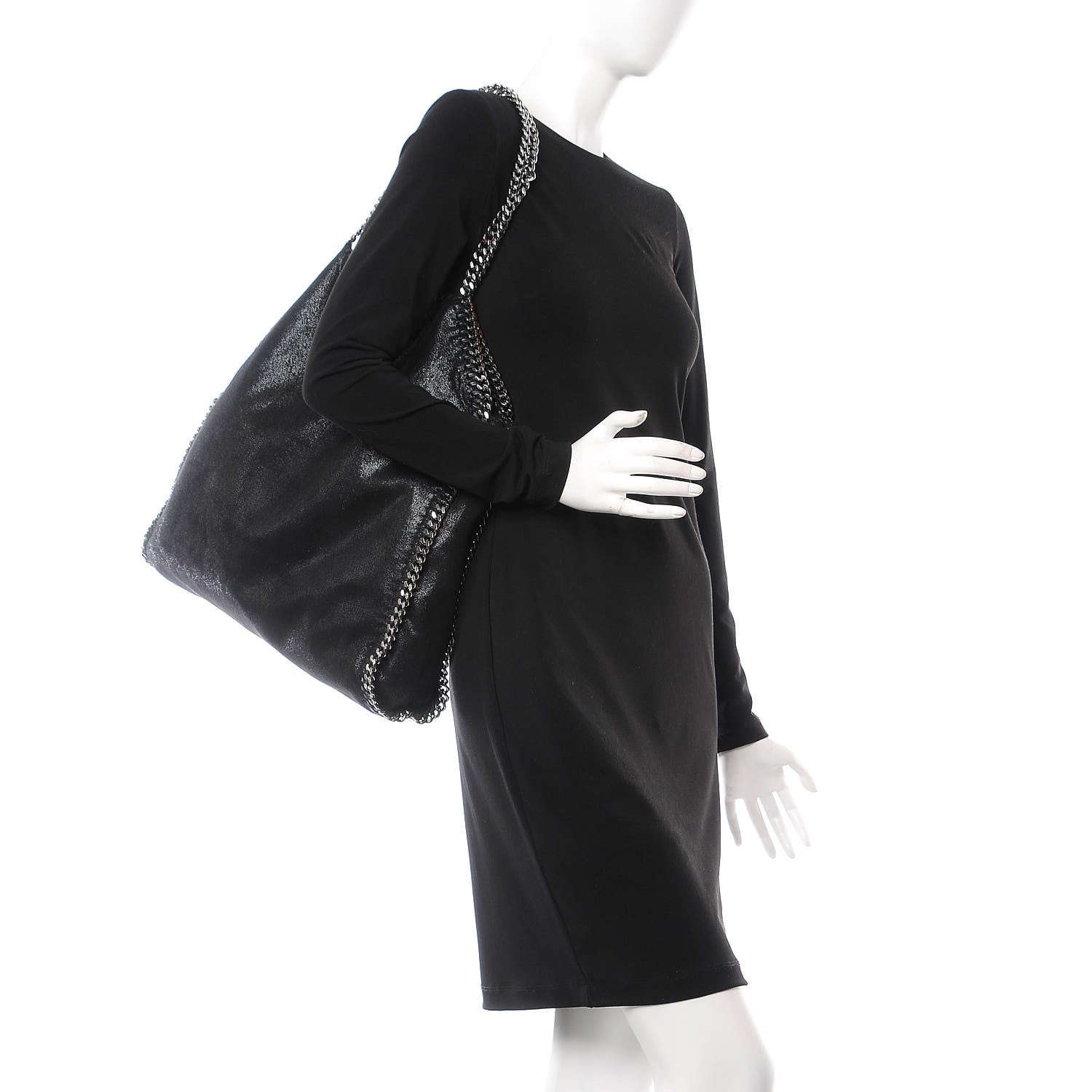 Stella McCartney Shaggy Deer Big Falabella Tote Black 2 of 7