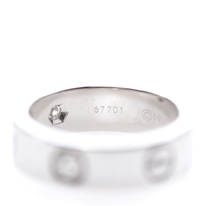 Cartier 18K White Gold 3 Diamond 5.5mm LOVE Ring 51 5.75 6 of 8
