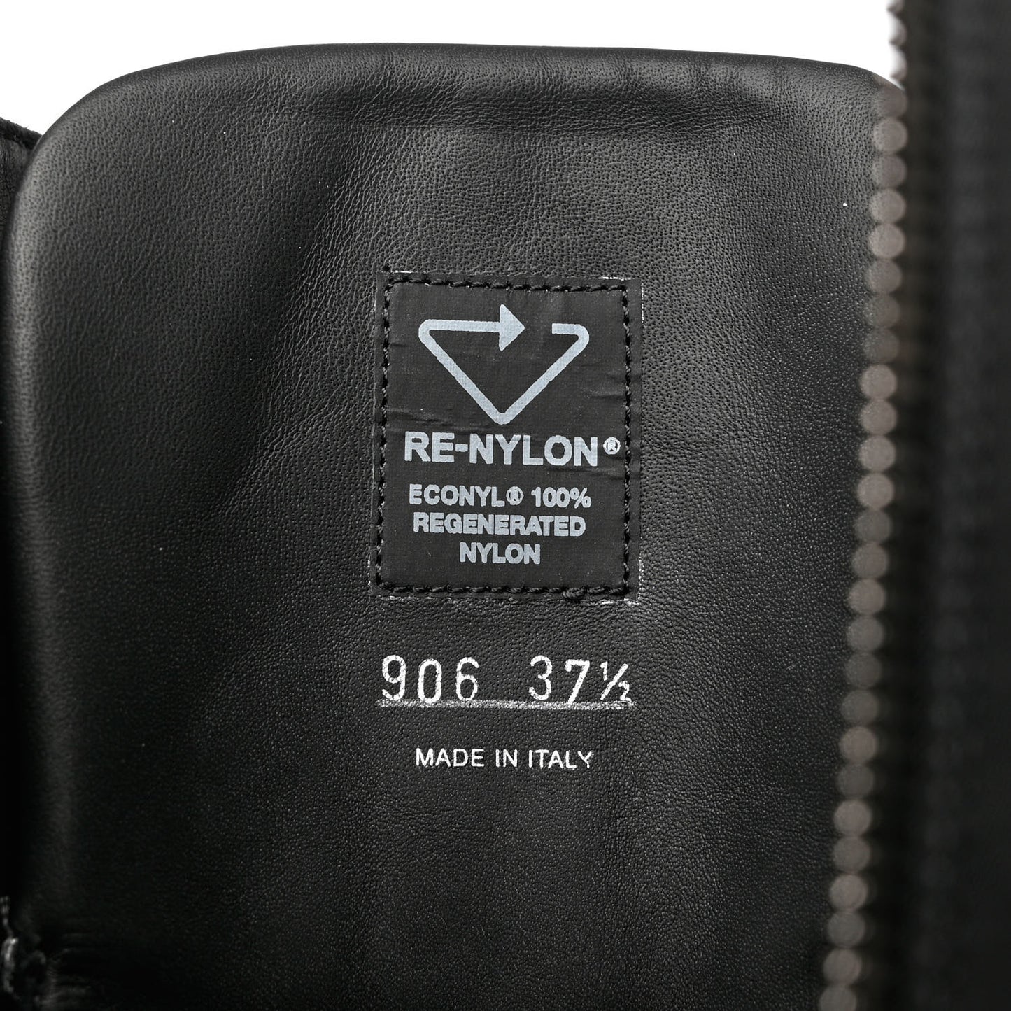 Re-Nylon Spazzolato Rois Metal Triangle Logo Tall 50mm Combat Boots 37.5 Black