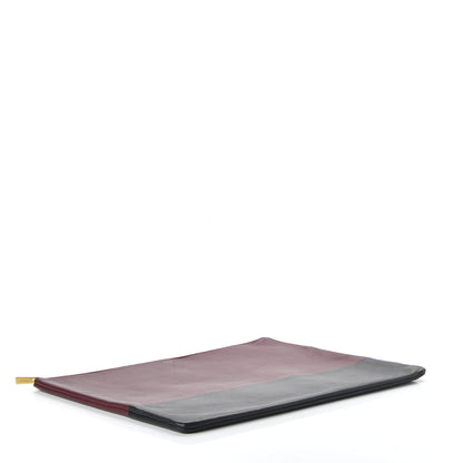 Celine Lambskin Bicolor Computer Case Light Burgundy Navy 4 of 10