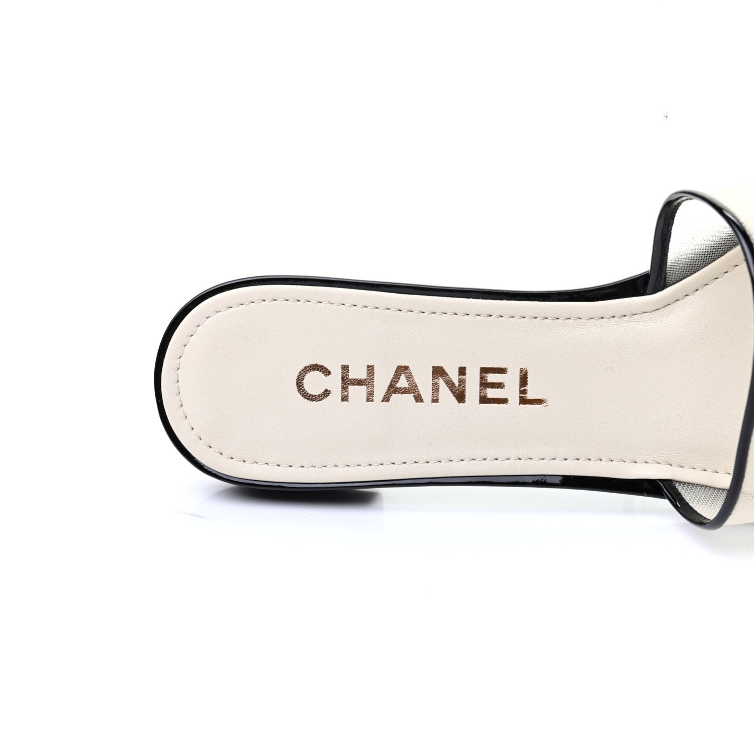 Chanel Mesh Patent Calfskin CC Sandal Mule 38.5 White Black 8 of 10