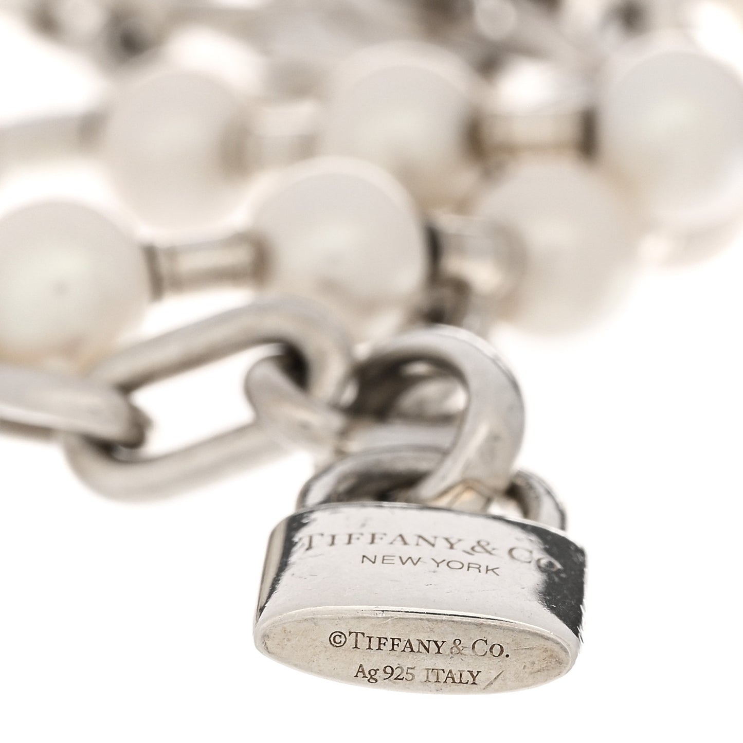 Sterling Silver Pearl HardWear Lock Bracelet