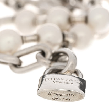 Tiffany Sterling Silver Pearl HardWear Lock Bracelet 3 of 3