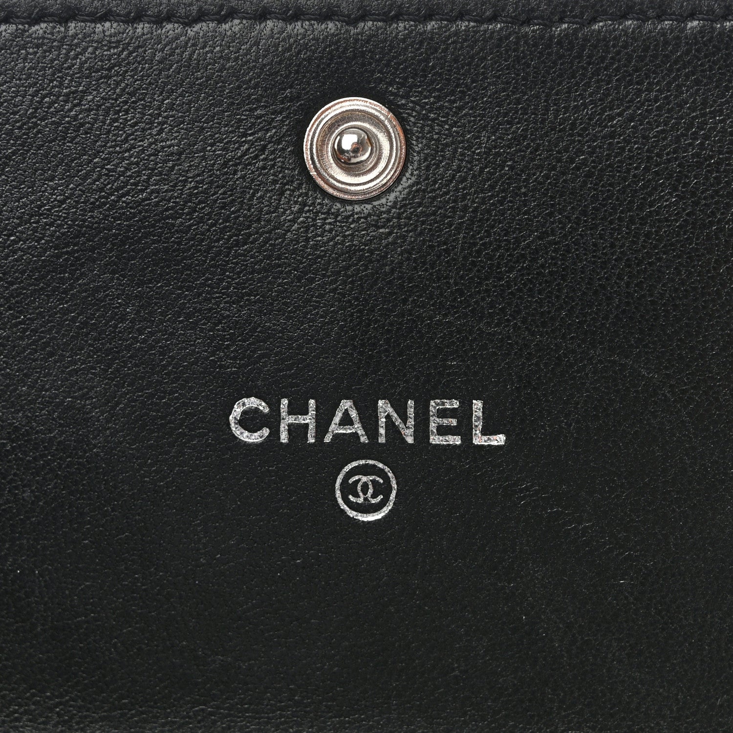Chanel Lambskin Camellia Embossed Medium Wallet Black 6 of 9