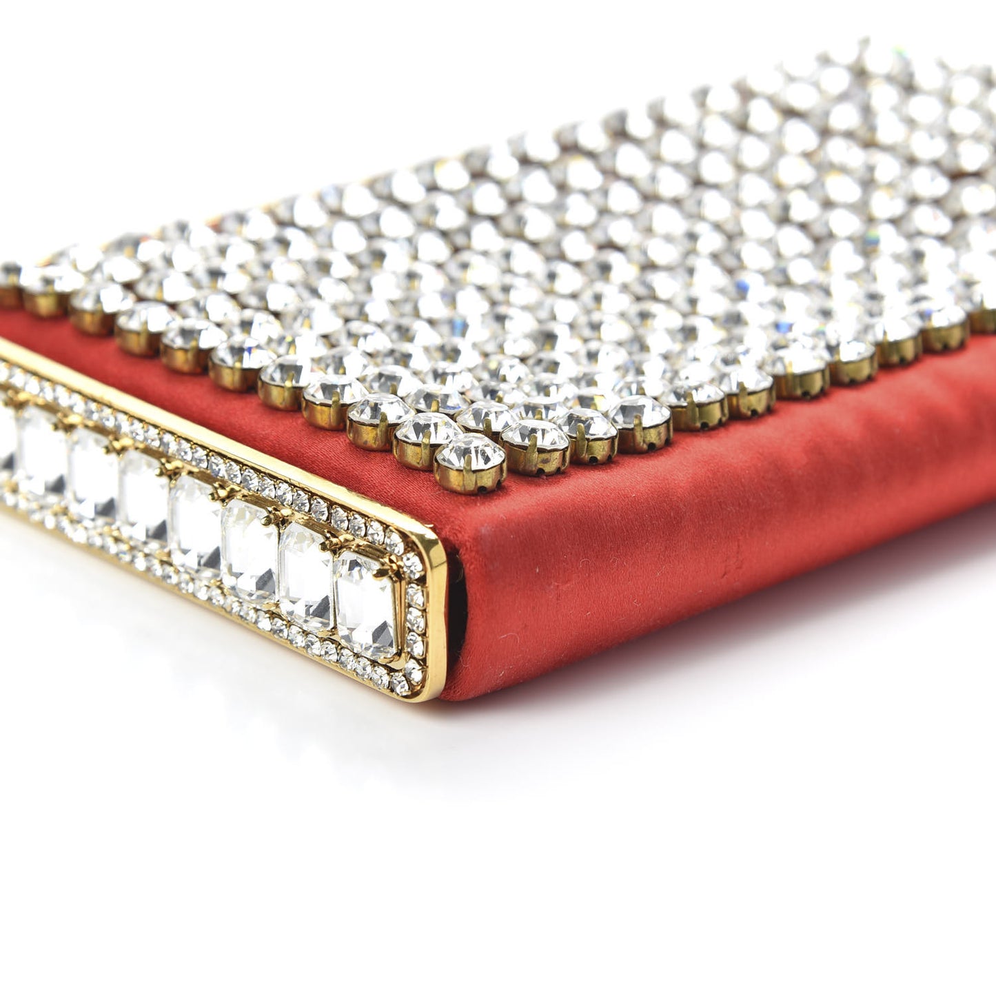 Crystal Embellished Clutch Bag Red