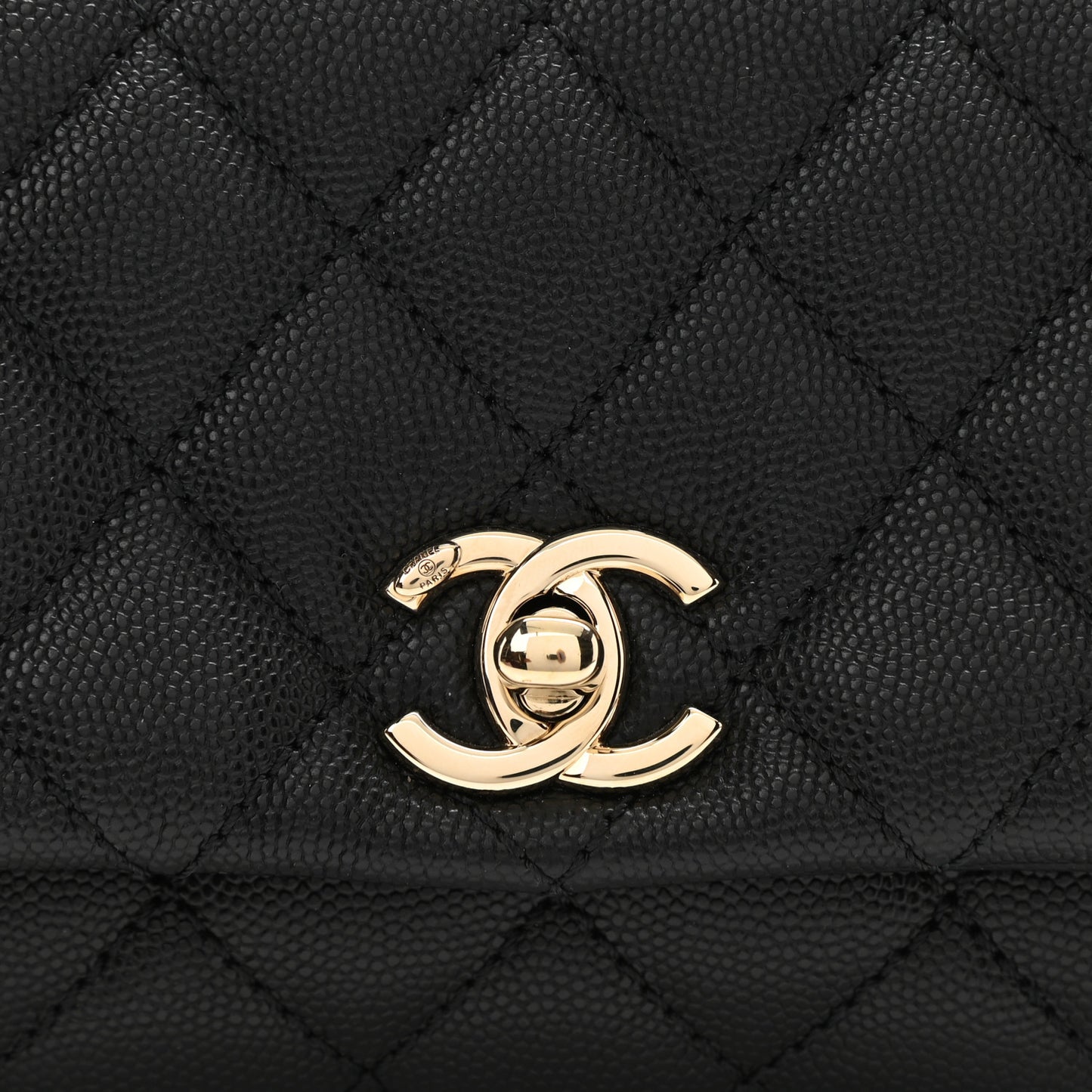 Caviar Quilted Extra Mini Coco Handle Flap Black