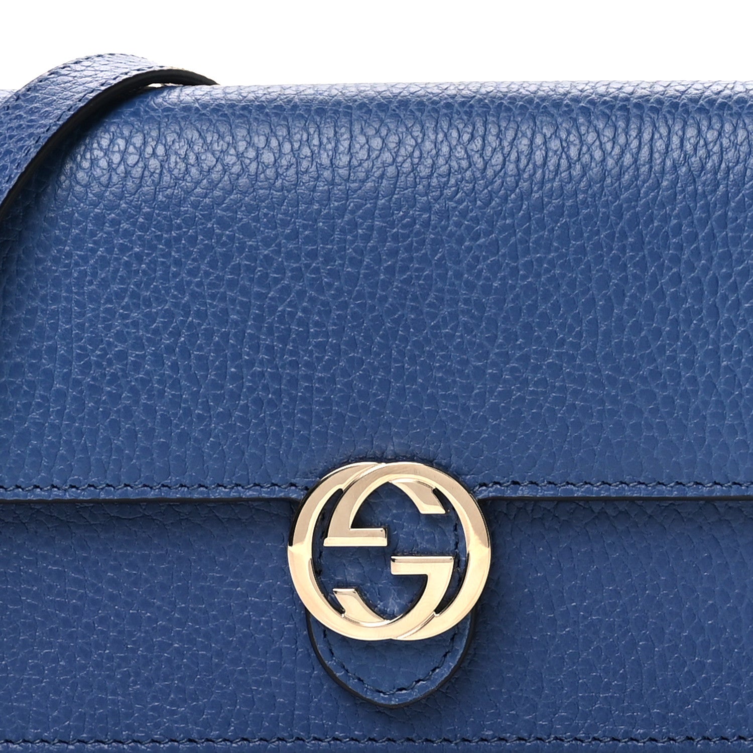 Gucci Dollar Calfskin Interlocking G Chain Wallet Caspian 8 of 11