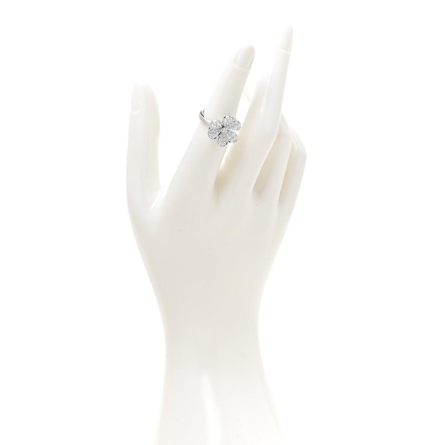 18K White Gold Diamond Small Frivole Ring 49 5