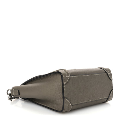 Celine Drummed Calfskin Nano Luggage Souris 3 of 10
