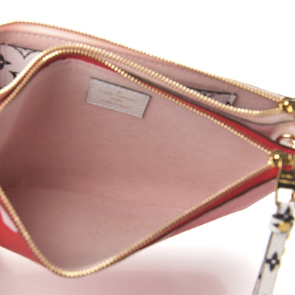 Louis Vuitton Monogram Giant Double Zip Pochette Rouge 5 of 11