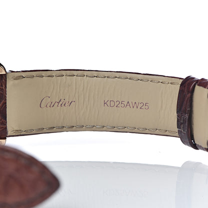 Cartier Stainless Steel 18K Pink Gold Alligator 24mm Tank Solo Quartz Watch Brown 8 of 9