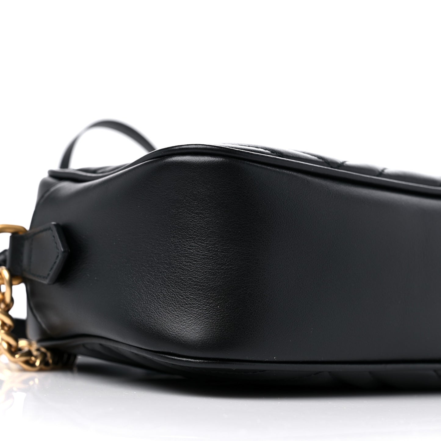 Calfskin Matelasse Small GG Marmont Chain Shoulder Bag Black